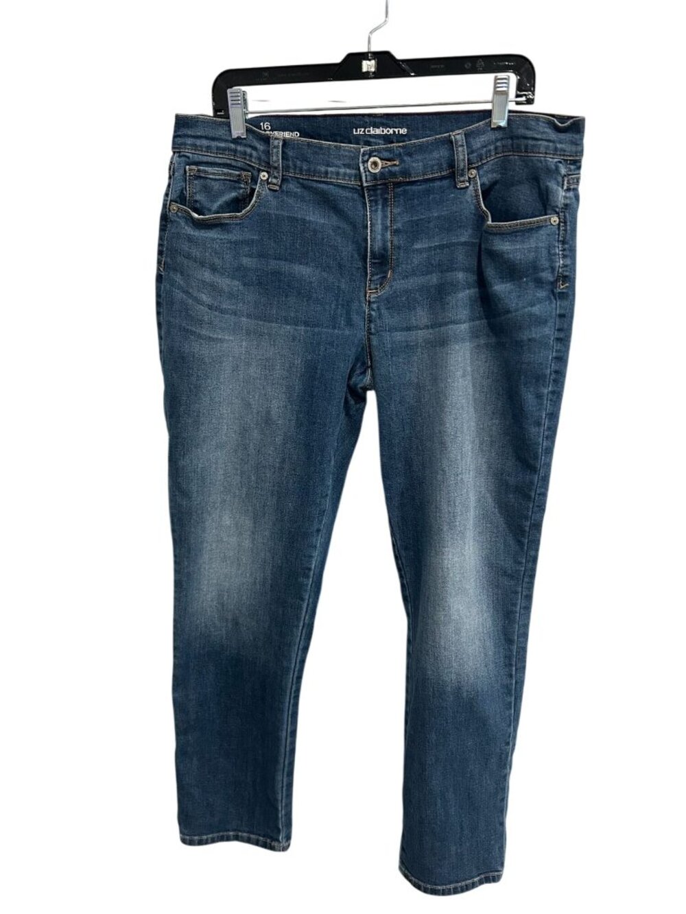 Liz Claiborne 16 Boyfriend Jeans Medium Wash Stretch Denim Minimalist 90s Style
